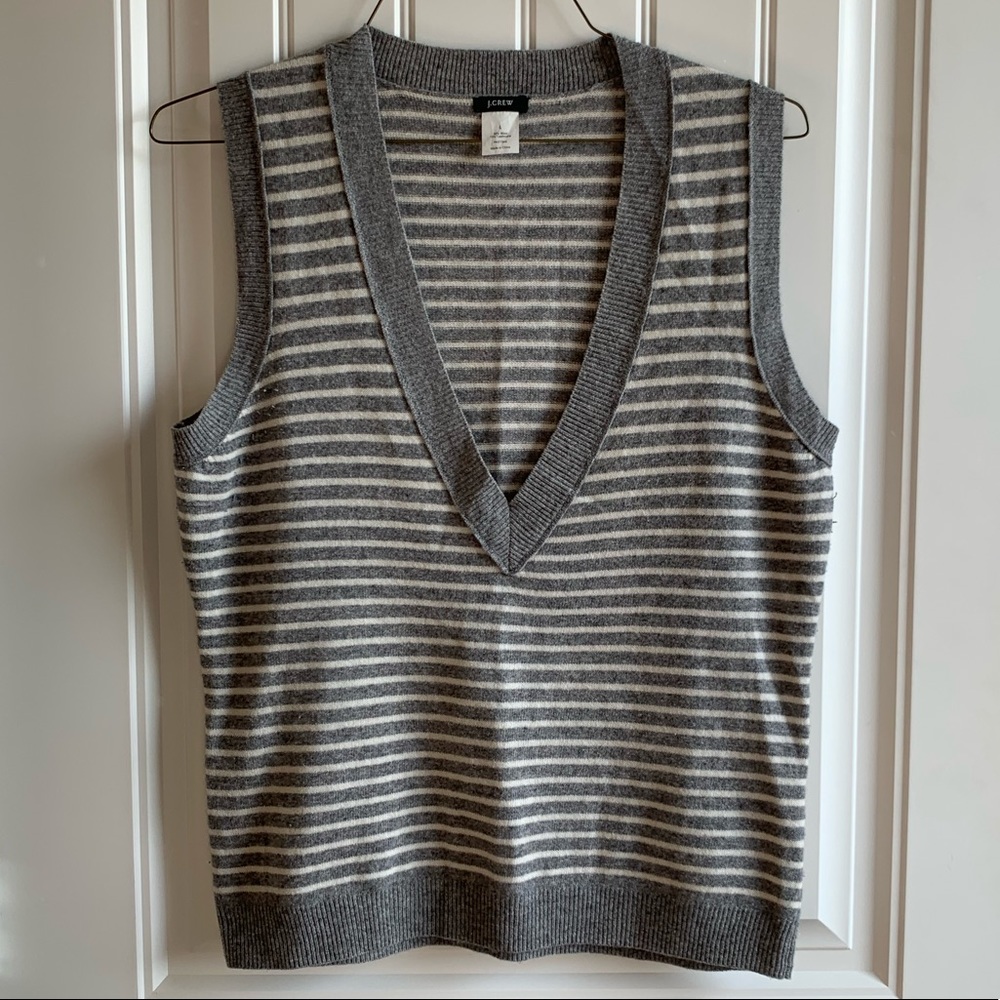 J.Crew Wool/cashmere Deep-V Vest - Large